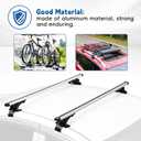 48 Inch Universal Car Top Roof Cross Bar Luggage Cargo Rack with 3 Kinds Clamp Silver Aluminum