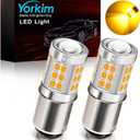 Yorkim 1157 LED Bulb Amber, 1157 led turn signal bulb, 2357 led bulb 2057 7528 BAY15D Replacement for Turn Signal Blinker Lights Side Marker Lights, Amber Yellow, pack of 2
