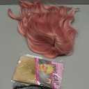 LANICE Short Bob Pink Wigs with Bangs for Women Loose Wavy Hair Shoulder Length Wigs Synthetic Colorful Wigs for Cosplay Daily Party Use (Pink,12inch)