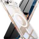 2 x 3-in-1 for iPhone 17 Air Case with Privacy Screen Protectors & Individual Camera Lens Protector [Compatible with MagSafe] Magnetic Phone Cover for iPhone 17Air,Crystal Clear