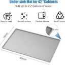 Under Sink Mat for Kitchen Waterproof, 40" x 19" Silicone Under Sink Liner Kitchen & Bathroom Cabinet Protector Mats, Heavy Duty Flexible Under Sink Drip Tray with Lip, Cool Grey