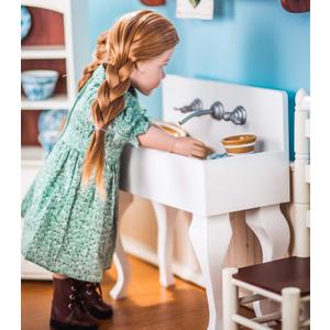 The Queen's Treasures 18 Inch Doll Furniture, Farmhouse Sink for Doll Kitchens Featuring Moving Knobs, Compatible with American Girl Kitchen Furniture