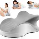 Memory Foam Ergonomic Wedge Pillow, Reading Pillow for Bed, Headboard Pillow Support for Back Pain, Acid Reflux & Sitting Up, Ideal for Massage with Removable Cover