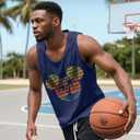 Flafens Tank Tops Men Summer - Sleeveless Shirts Workout Gym Cotton Tank Shirts Graphic Loose Fit Running Sports Casual (Blue, XL)