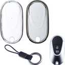 Car Key Fob Cover Case Keychain Compatible with Mercedes Benz C300 C43 S500 S560 GLC 300 EQE 350 500 EQS 450 580 AMG SL55 (2 Pack with Chain) (Clear & Black Transparent)