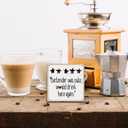 Funny Bar Sign - Bartender Was Cute Would Drink Here Again - 5" Wooden Block Plaque, Rustic Farmhouse Home Bar Decor - Funny Table Desk Decorations & Accessories - A13