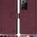SUANPOT for Samsung Galaxy Note 20 Ultra 5G 6.9" with RFID Blocking Leather Wallet case Credit Card Holder, Flip Folio Book Phone case Cover Women Men for Samsung Note 20 Ultra case Wallet Wine Red