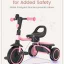 besrey Toddler Tricycle with Bell, Kids Tricycle Age 18 Months to 5 Years, Kids Trike, Toddler Bike for 2-4 Year Olds, Baby Bike, Gifts & Toys for Boys & Girls, Pink