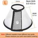 Vivifying Cat Cone, Adjustable Recovery Pet Cone, Lightweight Plastic Elizabethan Collar for Large Cats and Small Size Dogs, L