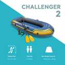 INTEX Challenger 2 Inflatable Boat Set: Includes Deluxe 48in Boat Oars and High-Output Pump