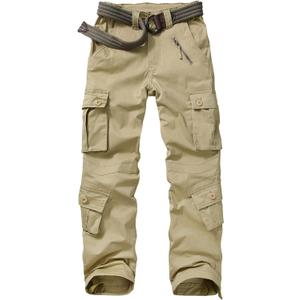 Alfiudad Womens Cargo Pants with Pockets, Women's Casual Military Army Hiking Combat Tactical Work Pants Trousers (18, Khaki)