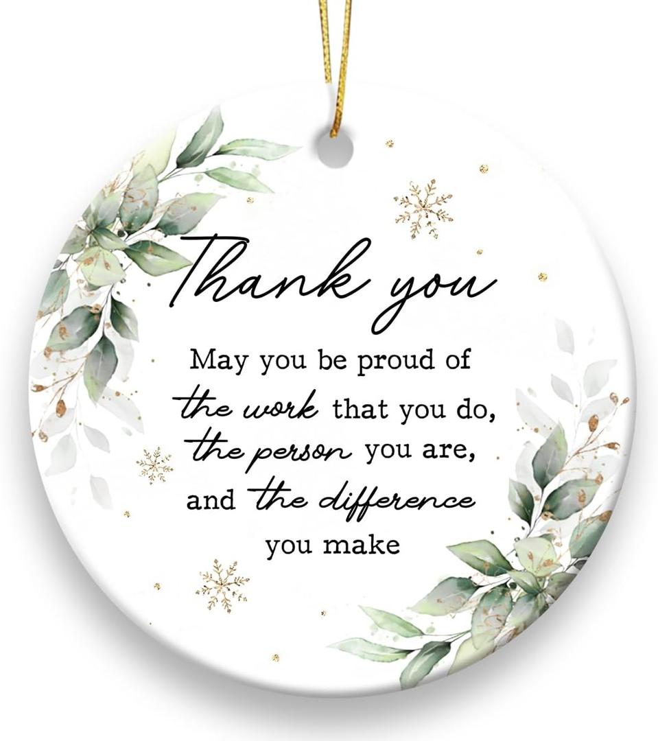 6 x Thank You Gifts for Women 2025 - Thank You Christmas Ornament, Appreciation Gifts for Friends, Coworkers, Mom, Unique Retirement Gift for Bosses, Mentors, Coach