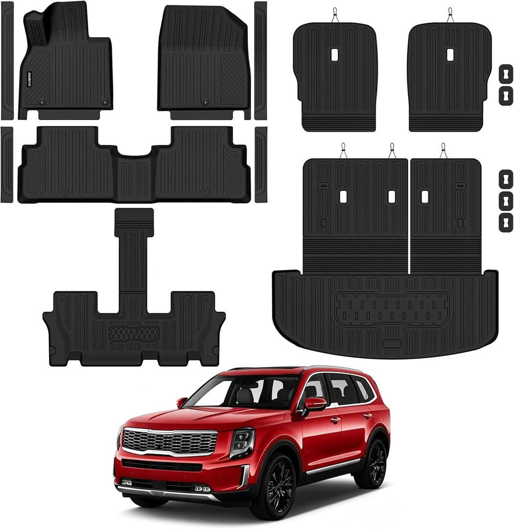 Naibeve Floor Mats for 2020-2025 Kia Telluride Gas
All Weather Floor Mats, Cargo Mat, 2nd Row Backrest Mats, Backrest Mats, Door Sill Guards Interior Protector accessories