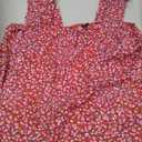 PRETTYGARDEN Boho Floral Tank Tops for Women, Shirred Straps Pleated Summer Casual Sleeveless Shirts Tops Beach Blouses, M