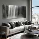 Artexist Black and White Canvas Wall Art Abstract Wall Decor Waterfall Pictures 29"x58" Decorations for Living Room Kitchen Artwork