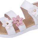 Vokamara Big Girls Fashion Strap Sandals Summer Shoes (1 Little Kid, X-white)