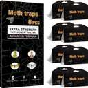 Upgraded Moth Traps, Double Potent Pantry & Clothes Traps with Pheromones Prime, No Toxic & Odorless Meal Moth Trap, Organic Sticky Moths Balls Repellent with Lure for Closet, Kitchens -8Pack