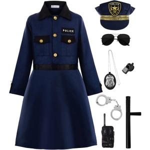 ReliBeauty Girls Police Costume Halloween Dress (6/120, Navy )