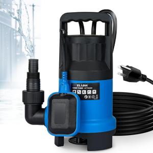 1HP Submersible Water Pump - 3700 GPH Portable Water Pump with Automatic Float Switch for Removing Muddy Dirty/Clean Water from Swimming Pool, Pond, Garden, Hot Tub