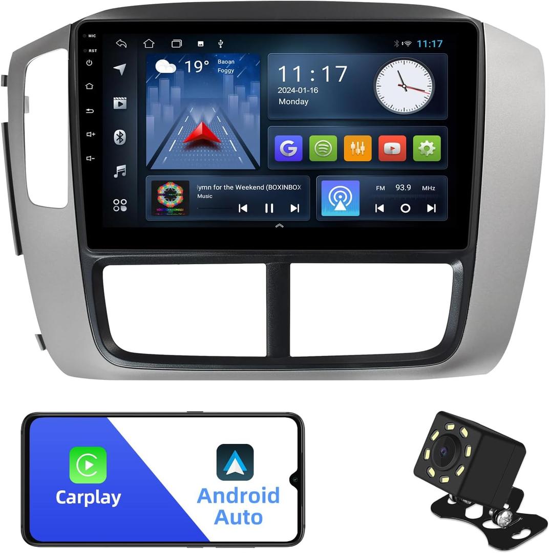 2+32G Android 12 Double Din Car Stereo for Honda Pilot 2006-2008 with 9 Inch Touchscreen Radio Built-in Wireless Carplay/Android Auto/GPS/Bluetooth/FM/AUX-in/Steering Wheel Controls/Backup Camera
