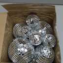MTLEE 20 Pcs Disco Balls Decoration Mirror Disco Ball Assorted Silver Mini Glass Different Sizes Reflective with Rope for 70s Wedding Dance Music(4, 3. 2, 2 Inch)
