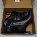 VOMIRA Ankle Boots for Women Square Toe Kitten Heel Boots (7, Black)