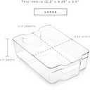 BINO | Stackable Storage Bins, Large - 2 Pack | THE STACKER COLLECTION | Clear Plastic Storage Bins | Built-In Handles | BPA-Free | Containers for Organizing Kitchen Pantry | Multi-Use Organizer Bins