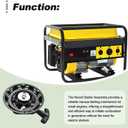Recoil Starter Assembly with Pull Cord Black Fits for Gx390 Champion 4500w 4000w 3500w 3000w 46598 212cc 224cc 196cc Predator 3500w 4000w Firman Generator