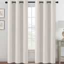 H.VERSAILTEX Room Darkening Curtains for Living Room Light Reducing Thermal Insulated Window Treatment Panels/Drapes Grommet Top 2 Panels (Ivory - 42 x 84 Inches)