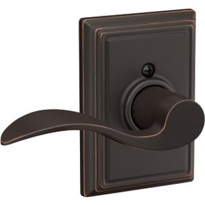 SCHLAGE Accent Lever with Addison Trim Non-Turning Lock in Aged Bronze - Left Handed - F170 ACC 716 ADD LH