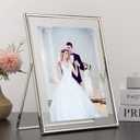 Silver Floating Frame810'' set of 2 For Picture 7x9, 6x8, 5x7, Classy Gift metal floating frame 5x7'' Tabletop Shelf Photo frames for Christmas, Home Wedding Party and Office Dcor