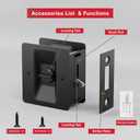 Matte Black Pocket Door Lock, 2-Pack Privacy Pocket Door Hardware, Pocket Door Handles, Pocket Door Lock Latch with Pull, 2-3/4x2-1/2, for 1.38-1.77 Thickness Door