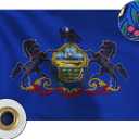 Bradford Embroidered Pennsylvania State Flag 3x5 feet Outdoor, Heavy Duty PA Pennsylvania Flags State of Pennsylvania Flag with 2 Brass Grommets for Outsides Long Time Use