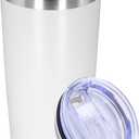 20 oz Tumbler with lid Double Wall Vacuum Insulated Tumblers Stainless Steel Coffee Mug Travel Coffee Tumbler Powder Coated Tumbler Cup Keep Hot&Cold - (White 1 Pack)