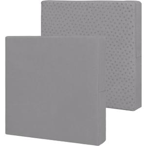Easy-Going Waterproof Patio Cushion Covers 24x22x4 inch 2 Pack Replacement Non-Slip Outdoor Seat Cushion Slipcover with Zipper. Gray (24" x 22" (Pack of 2), Grey)