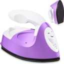 Honoson Mini Craft Iron Mini Heat Press Small Portable Tiny Iron with Charging Base Accessories for Fuse Beads Patch DIY Shoes T-shirts Heat Transfer Vinyl Projects (Purple)