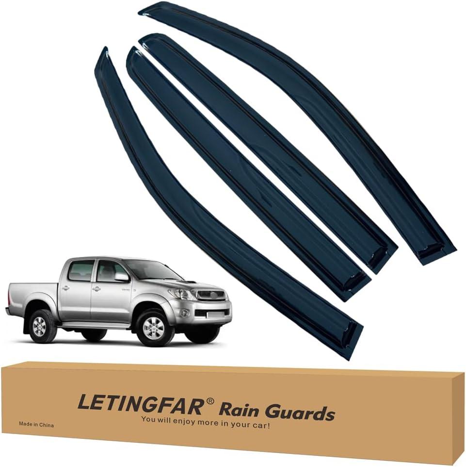 Window Visors Rain Guards for Toyota Hilux Double Cab 2005 2006 2007 2008 2009 2010 2011 2012 2013 2014 2015 Accessories, Wind Deflectors Vent Shades for Toyota Hilux Double Cab