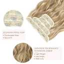 REECHO Hair Extensions, 4PCS Clip in Hair Extensions HE001 Natural Soft Synthetic Hairpieces for Women (20 Inch-200 Gram (Pack of 4), Golden Blonde with Highlights)