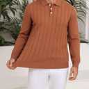 Lexiart Men's Knit Sweater Long Sleeve Textured Warm Casual (Brown, XXL)
