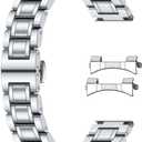 SINAIKE Universal Metal Watch Band Fit Most Tranditional Watch, 16mm Quick Release Stainless Steel Watch Bands with Curved Lug Ends Parts, Classic Watch Strap Replacement Bracelet for Men Women Silver