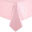 Smiry Rectangle Table Cloth, Waterproof Heavy Duty Vinyl Tablecloths, Wipeable Washable Table Cover for Kitchen and Dining Room (Pink, 60" X 120")