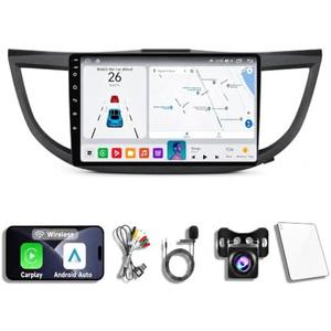 8Core 2+32GB Android 14 Car Radio Stereo for Honda CRV 2012-2016, 10 Inch Touch Screen Dash Kit, Wireless CarPlay & Android Auto, GPS Navigation, Bluetooth, 5G WiFi, SWC, DSP, FM RDS, Backup Camera