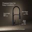 Kohler 23765-BL Tone Semi Professional Kitchen Sink Faucet, Pre-Rinse Kitchen Faucet, Commercial Faucet, Matte Black