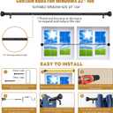 MERJULAN Black Curtain Rods for Windows 120 to 170 - Heavy Duty Drapery Rods with Adjustable Rods and Ball Finials - Ideal Room Divider and Outdoor Rod,32"-168"