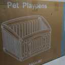 NEWBULIG Dog Playpen 4-Panel, 24IN Puppy Playpen, Stable Dog Play Pen Indoors/Outdoor with Secure Locking Door, Plastic Pet Fence for Small & Medium Dogs, Size: 4 Panels/24IN