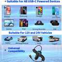 [Apple MFi Certified] iPhone 17 Charger Fast Car Charging, BAOYUANDA 72W PD Power Rapid Car Charger Built-in 6FT Coiled Type-C Cable Quick Car Charge for iPhone 17/Air/16/15 Pro Max,iPad Pro/Air/Mini