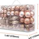 Christmas Balls Tree Ornament Set Shatterproof Assorted Hanging Decorations in a Hand-held Gift Package for Xmas Tree Decor72ct, Champange