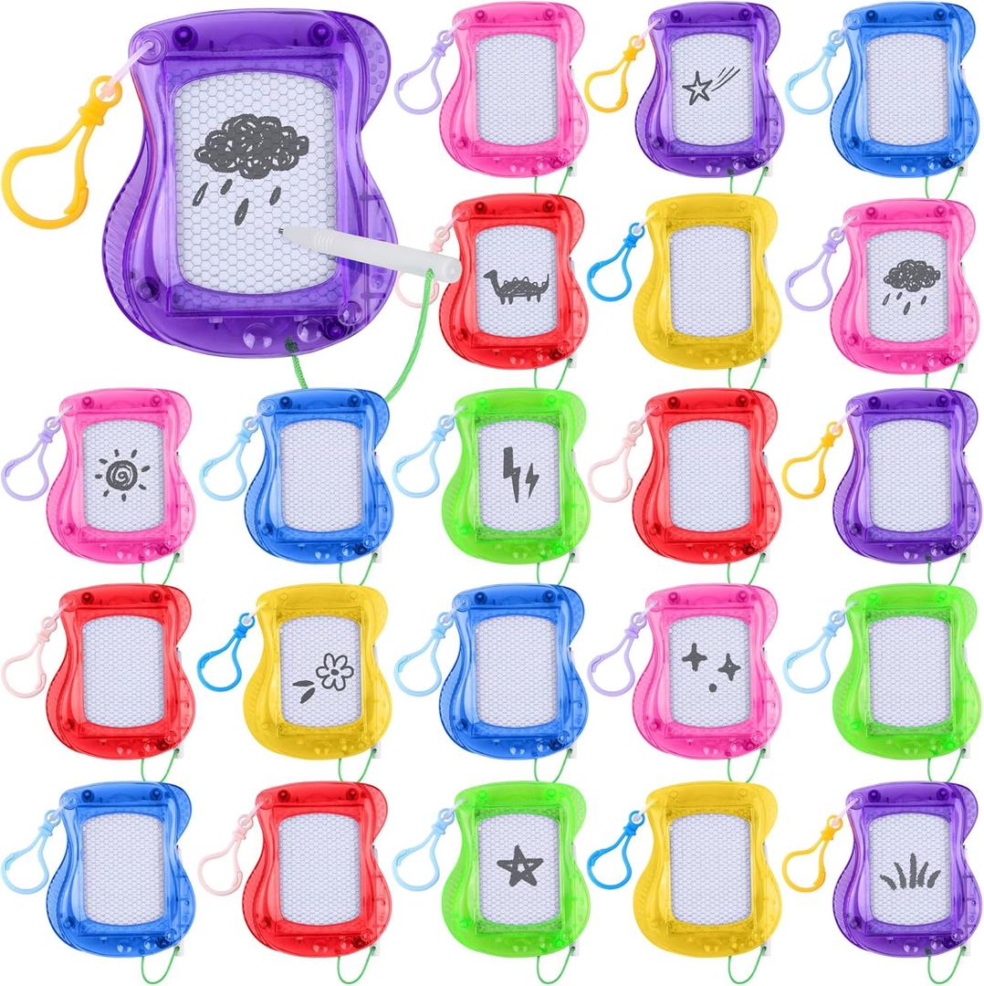 Aodaer Mini Magnetic Drawing Board with Pen 4 Inch Backpack Keychain Clip Drawing Boards Erasable Doodle Board Sketch Pad Drawing Tablet for Birthday Gifts Car Trip Educational Toys (24)