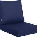 Favoyard Deep Seat Patio Cushions 24  24 inch Rainproof & Fadeness Furniture Cushion Set for Outdoor Chair Couch with Polyester-Linen Fabric & Removable Cover, Hidden Zipper and Adjustment Staps (Dark Gery)