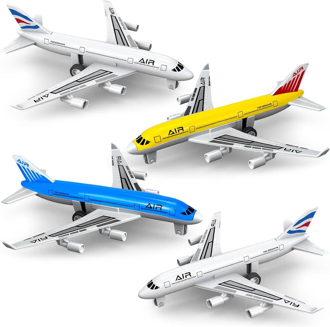 Airplane Toys, Metal Plane Pull Back Airplane Toys for 3 4 5 6 7 Years Old Boys Girls, Die Cast Aircraft Plane Models, Kids' Play Vehicles Aeroplane Airplanes for Kids Birthday Gift